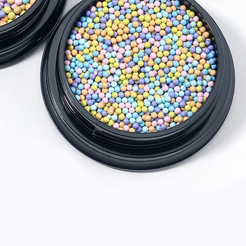 

1 Jar Nail Art Macron Color Ball Micro Bead Nail Jewelry 1-3mm 6 colors Macaron Steel Balls Nail Art Decorations
