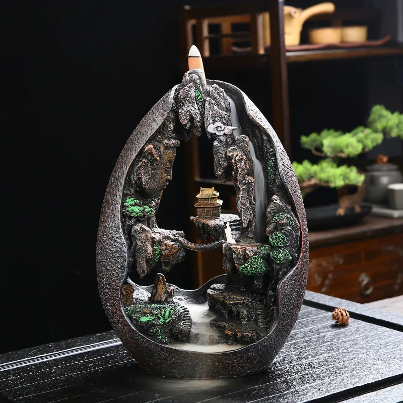 

Mountain backflow incense burner large sandalwood incense burner household indoor agarwood incense sticks Zen incense ornaments