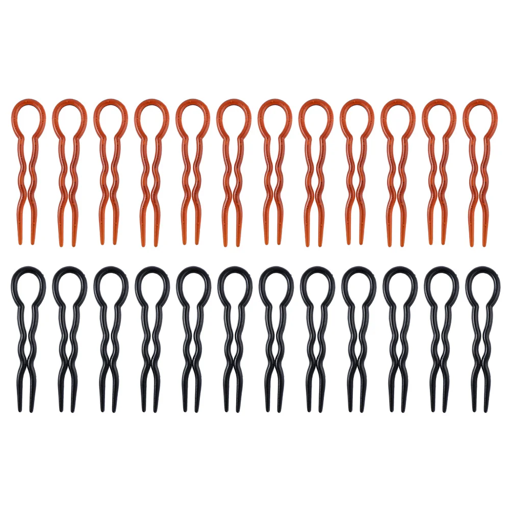 

24pcs U Shaped Hairpins Women Buns Sticks Hair Forks Girls Hairpins Hair Accessories