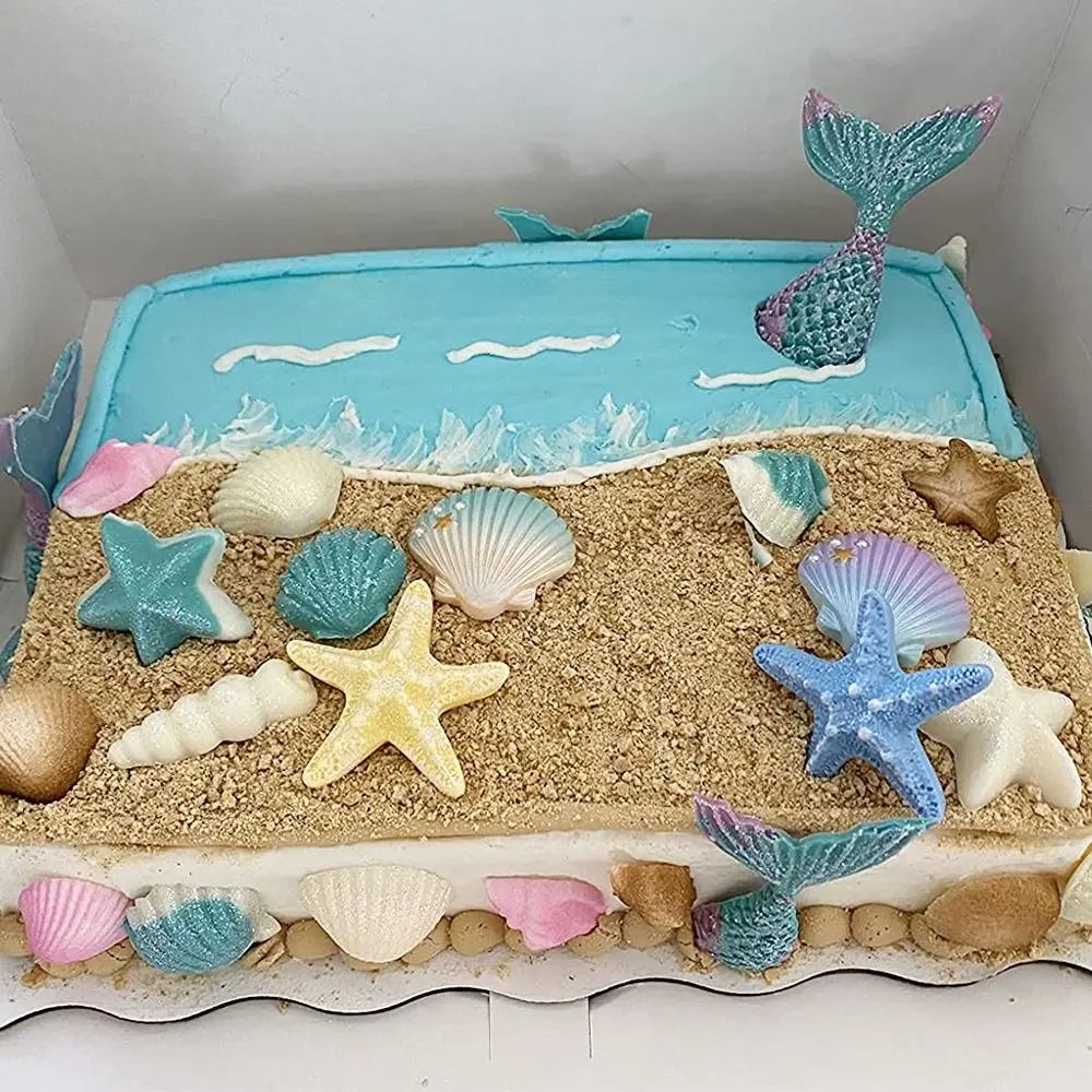 

1 шт. креативная Звездная Морская звезда ракушка Русалка торт Топпер красочная фотография океанская фотография