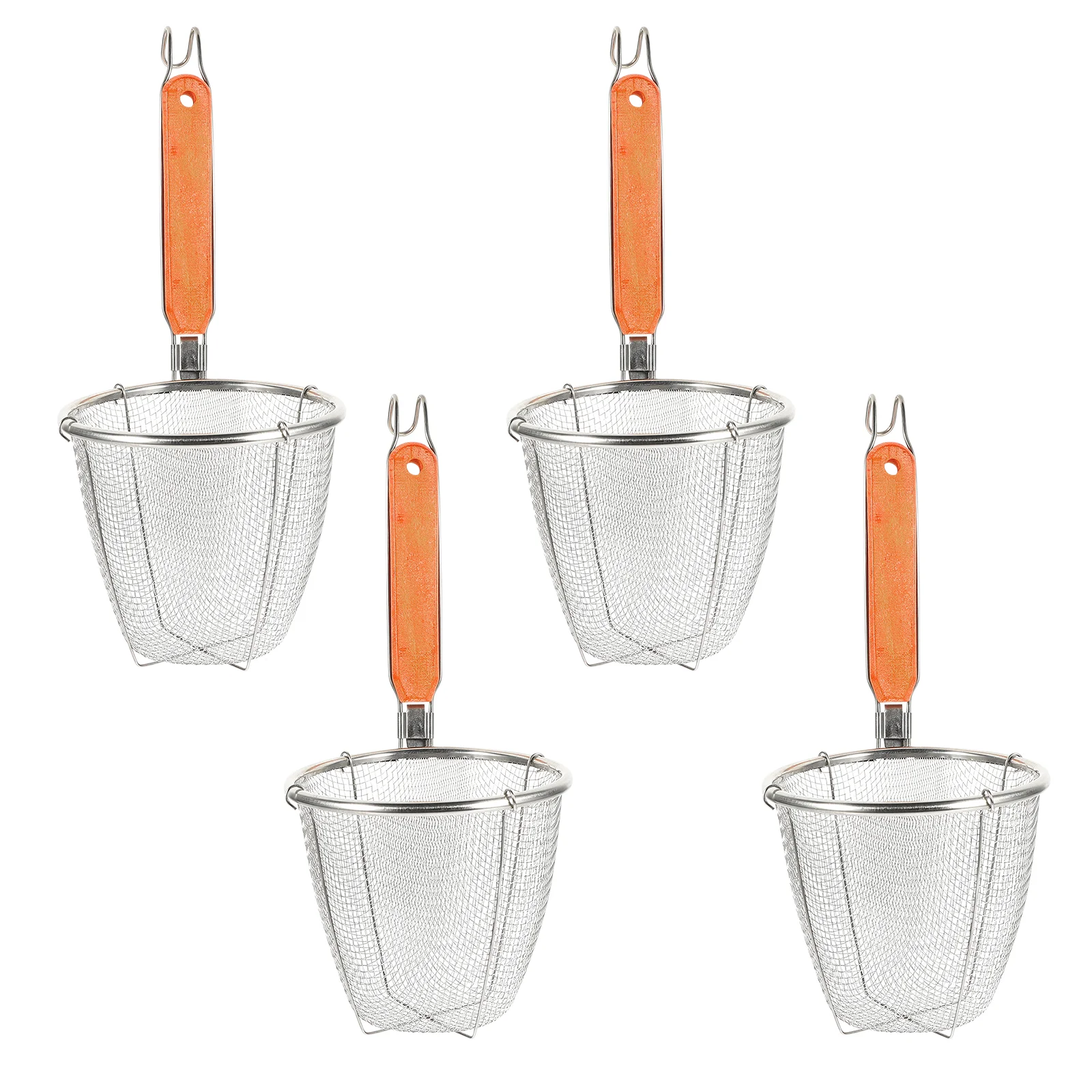 

4 Pcs Stainless Steel Filter Mesh Noodle Colander Spoon Strainer Household Pasta Cooker Basket Filtering Ladle Spoons