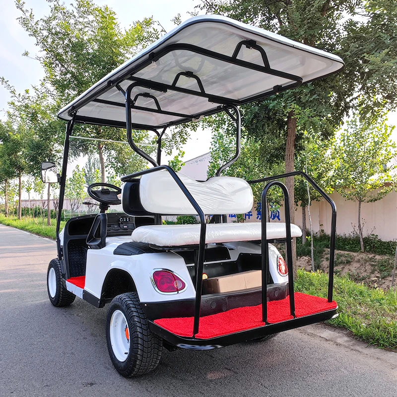 

High Quality 6 Seat 4+2 Seat 48v 4 Wheel Folding Seats Powered Fast Electric Golf Cart With Aluminum Alloy Wheels