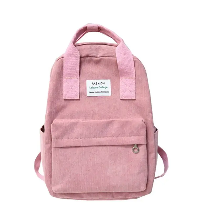 

Fashion Rucksack Corduroy Backpack Casual College School Daypack for Teenager
