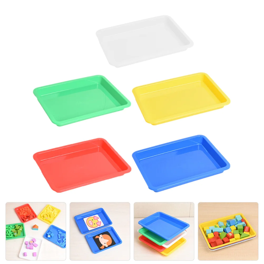 

5 Pcs Platter Plastic Tray Child Pallets Kids Crafts Organizer Painting