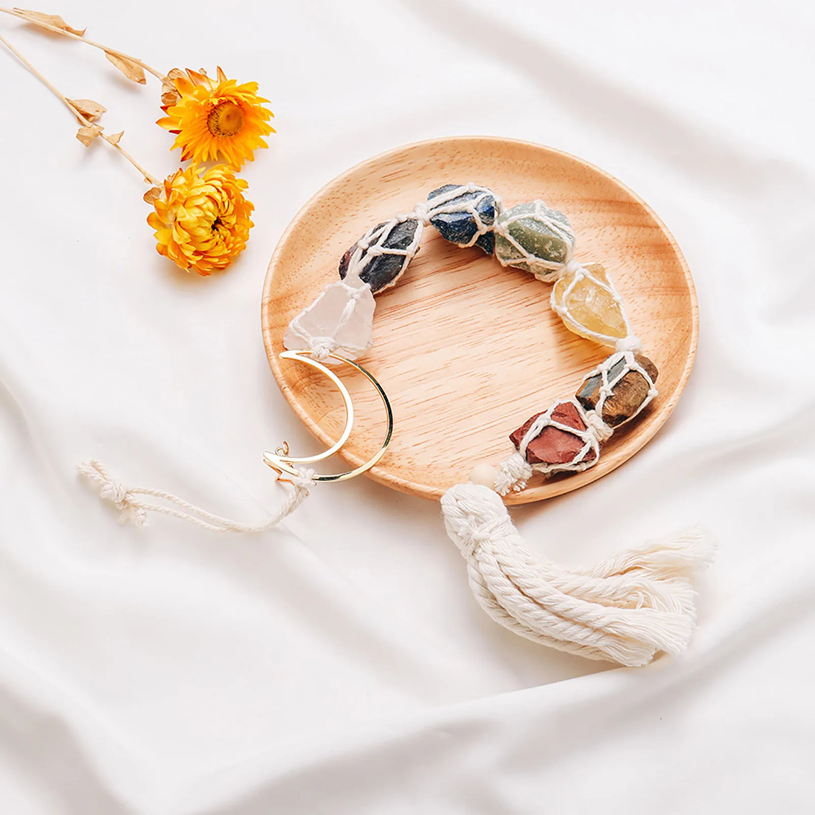 

7 Chakras Stones Healing Crystals Car Hangings Tumbled Gemstones Meditation Hangings Ornament Yoga Meditation Car Decoration