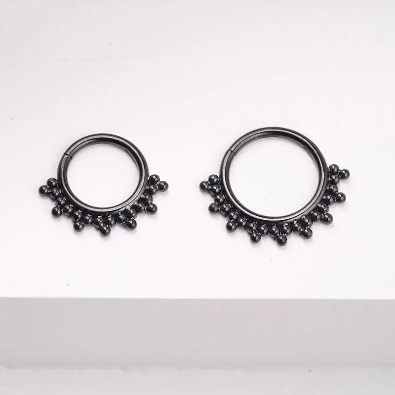 F136 Nose  Daith Tragus Ear Piercing Beads Segment Hinged Nose Clickers 8mm/10mm 16G Cartilage Nose Ring Body Jewelry Anodizing