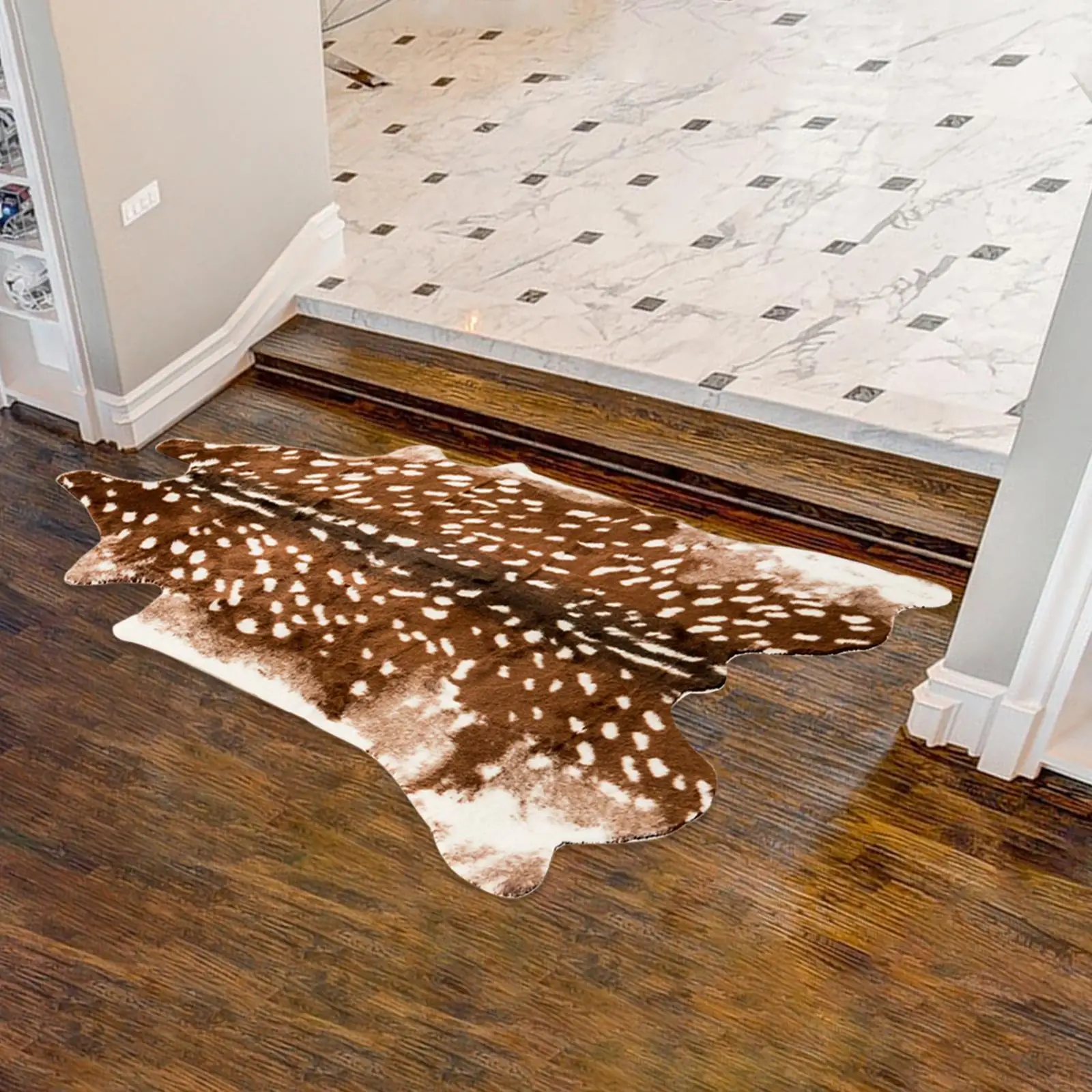

Multifunction Faux Deer Rug Rustic faux Rug for Entryway Home Kitchen Bedroom