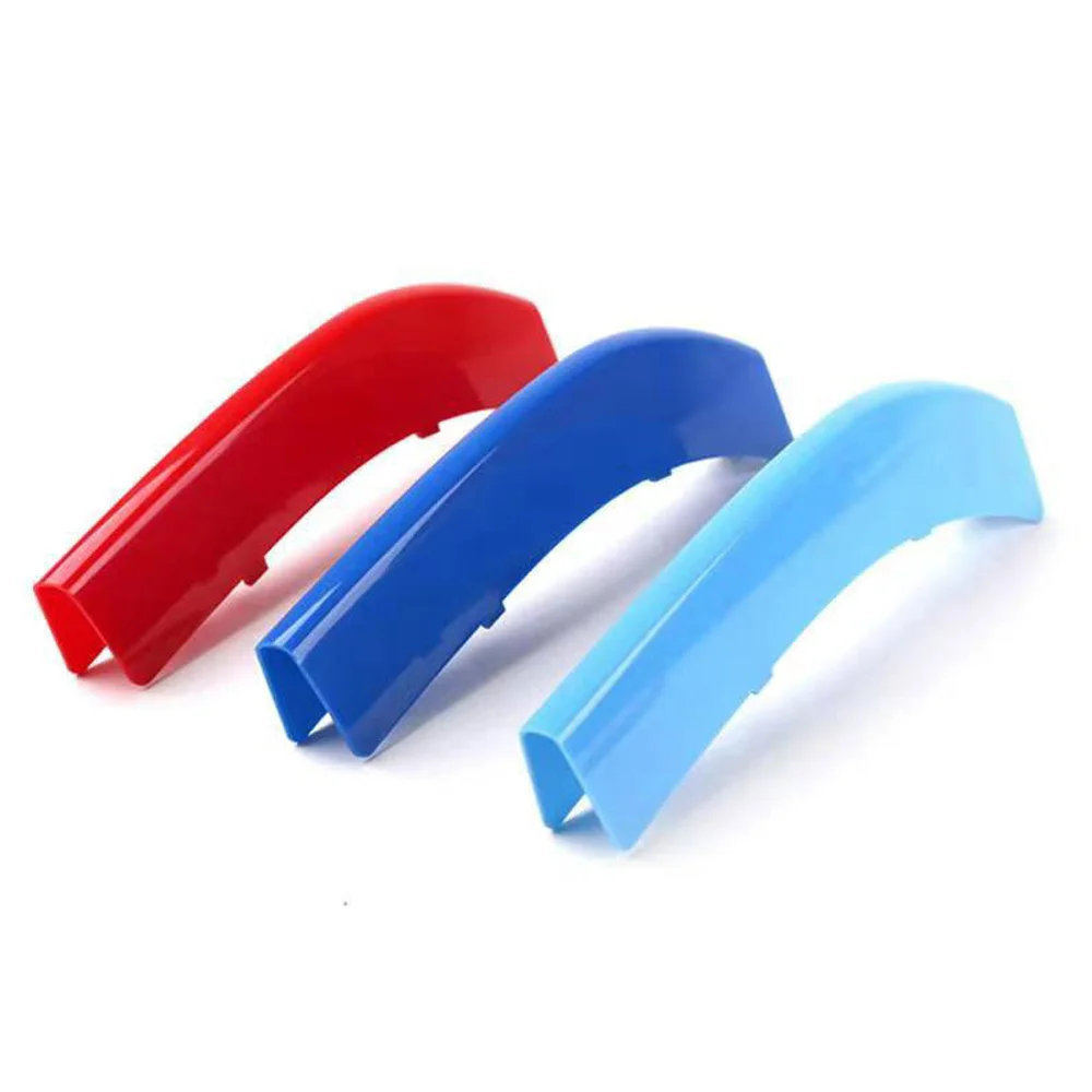 

3 шт. накладки на переднюю решетку автомобиля для BMW 3 серии E46 E90 F30, трехцветные декоративные аксессуары для решетки, внешнее литье автомобиля