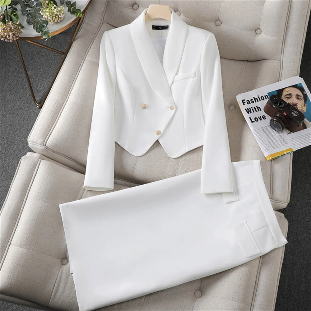 Elegant Women's Suit Korean 2023 New in Casual Blazer Skirt Short Sets Formal Business Office Ladies Jacket Skirt Matching Set