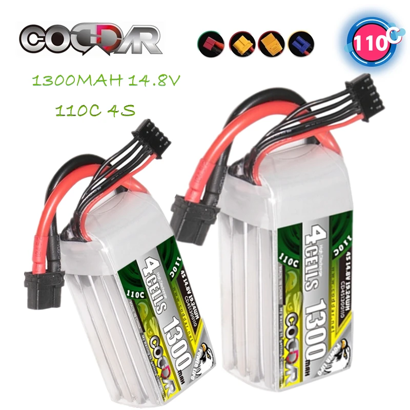 

Аккумулятор CODDAR 4s Lipo 14,8 в 1300 мАч 110C с разъемом XT60 XT30 XT150 для радиоуправляемого автомобиля квадрокоптера вертолета лодки радиоуправляемого с...