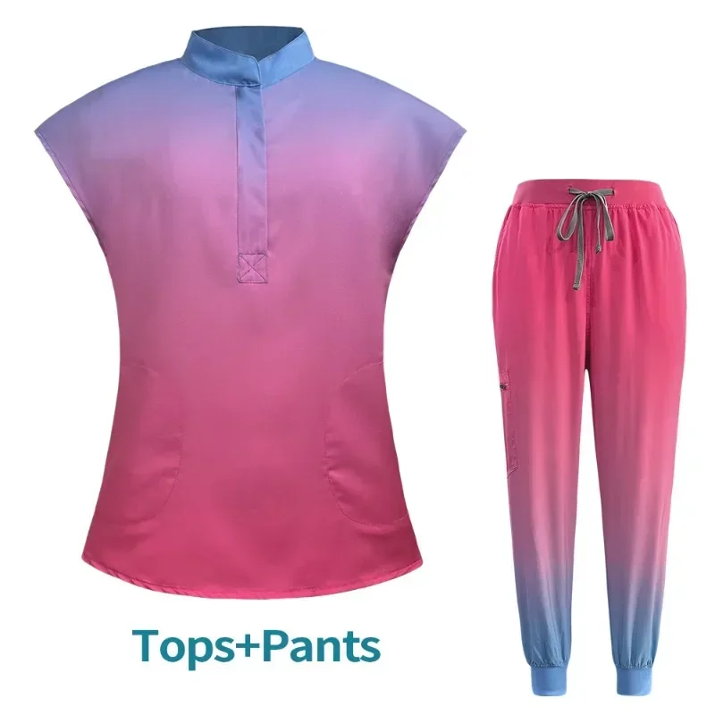 Униформа с нейтральным градиентом в новом стиле наборы медицинских скрабов для