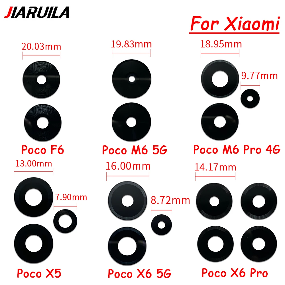 Фото Стекло задней камеры для Xiaomi Poco F6 M6 5G M6 Pro X5 X6 Pro C40 F3 F4 X4 GT M4 M5S с клеевым слоем №2
