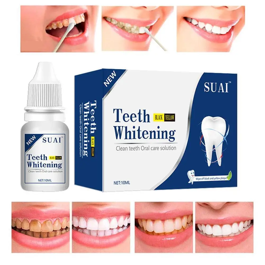 

SUAI Teeth Whitening Essence Serum Dental Whitener Bleach Powder Hygiene Dental Tool Remove Plaque Stains Fresh Breath 10ml