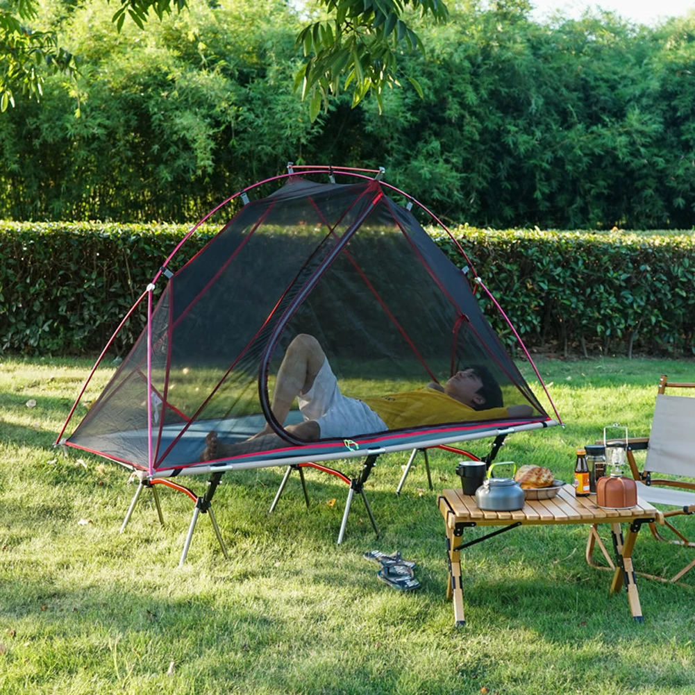 

Camping Tent For Cot Lightweight Water-Resistant Sleeping Bed Tent For Camping With Mesh Inner Tent Canopies With A Top Hook