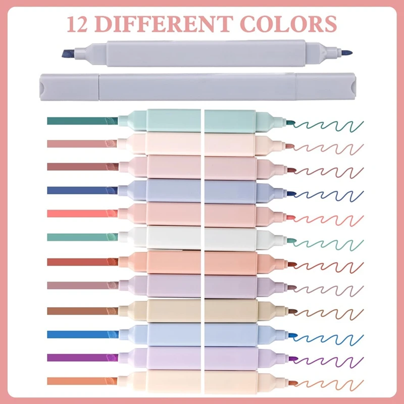 24 Bible Highlighters 1200 Clear Sticky Notes Morandi Colored Labels For Annotations Student Aesthetics School Supplies