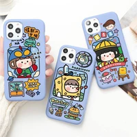 rorojump cartoon couple boy girl game console phone case for iphone 13 12 mini 11 pro max x xr xs 8 7 6s plus candy purple cover