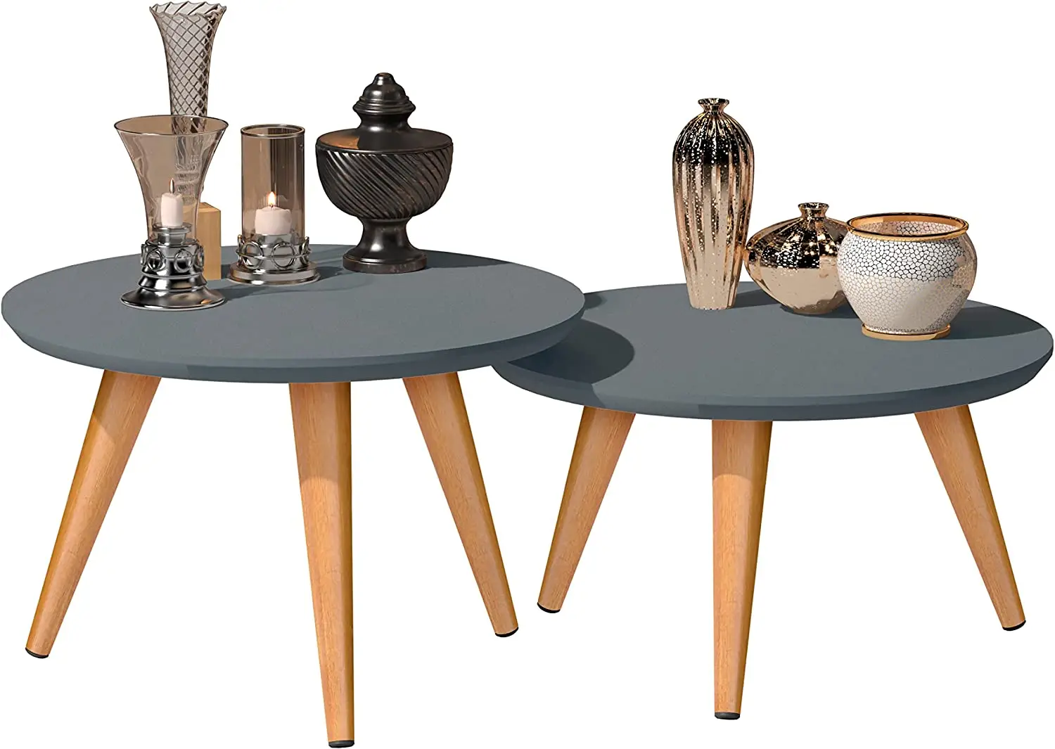 

Set Centre Tables Pub Feet Stick Round Edges Painting UV Glow - Grey Dining Table Computer Desk Wooden Table Living Room Bedroom
