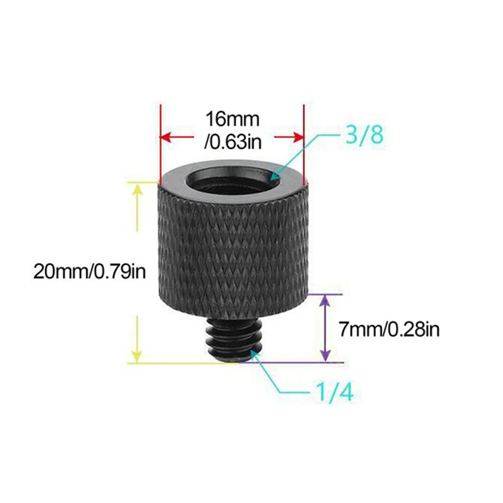 

Screw Mount Adapter Black Conversion For Tripod Male To Female Screw Tripod Plate 1/4 To 3/8 Inch Aluminium Alloy