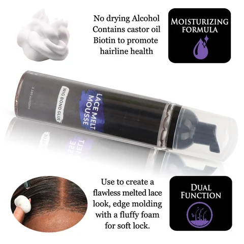 Кружевной плавящийся мусс с индивидуальным логотипом, 5 шт., растушевка кожи, кружевной плавкий мусс, кружевной удерживающий мусс для париков спереди, простой в использовании