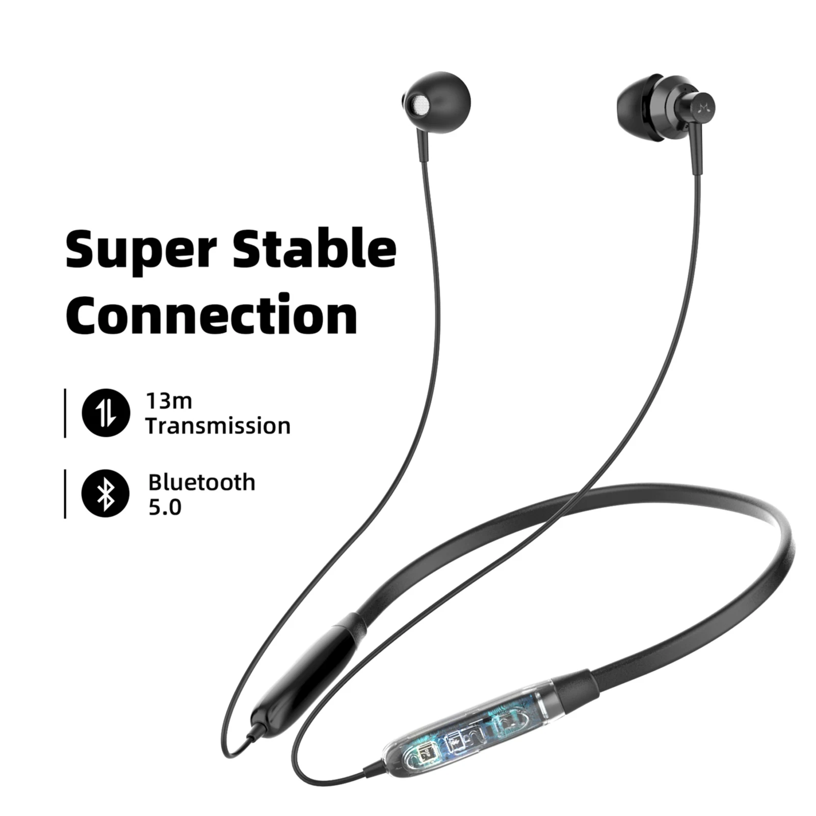 Фото SoundMAGIC S20BT Bluetooth-наушники с шейным ремешком Hi-Fi стерео гарнитура-вкладыш с микрофоном легкие спортивные наушники №2