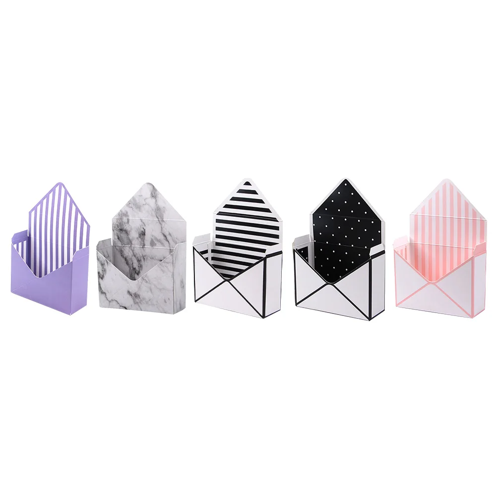 

5pcs Envelop Designed Bouquet Storage Boxes Practical Flower Wrapping Boxes