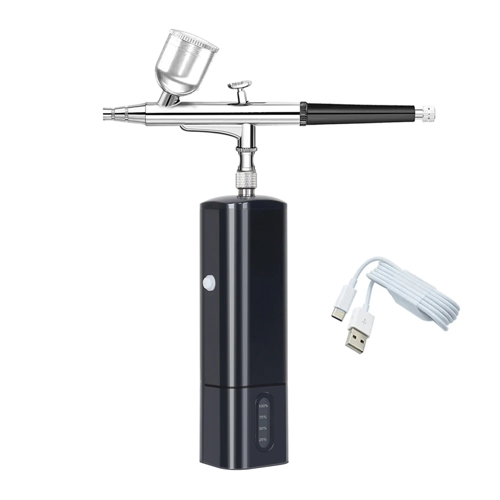 Portable Cordless Airbrush With Compressor Kit Replace Battery High Pressure Cup Makeup Nail Art Design Tattoo Spary Pen