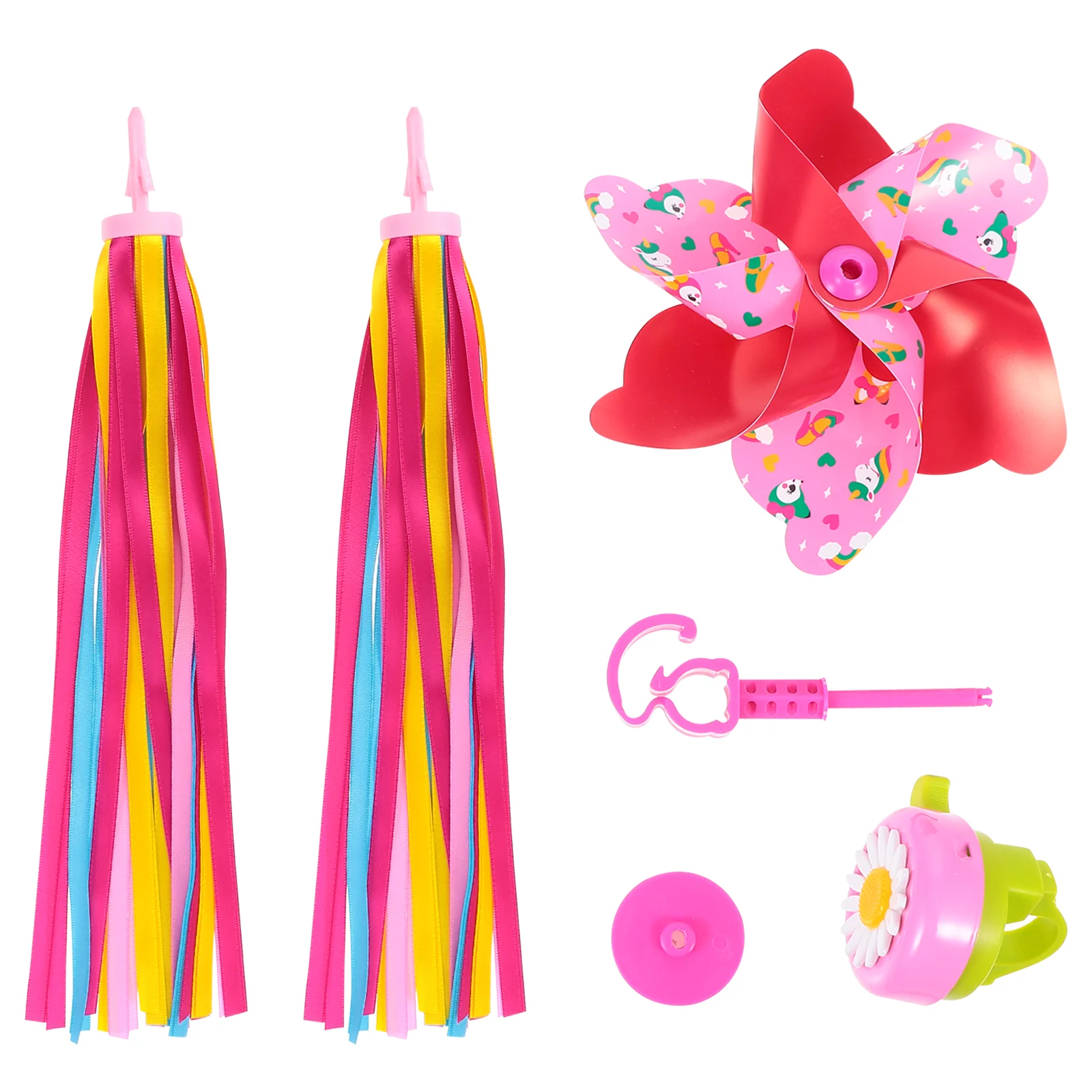 

Streamers Bike Bell Handlebar Grips Decoration Children Scooter Accessories Tassel Cycling Ribbons Kids Windmill Ribbon Bells