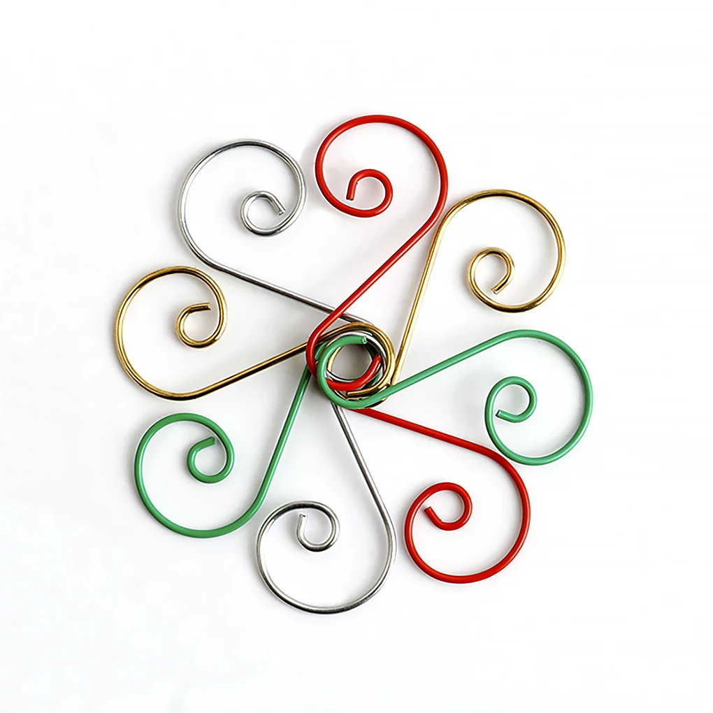 

100PCS Metal S-shaped Hooks Christmas Tree Decoration Hanger Household Hanging Festival Decor Accessories,Silver