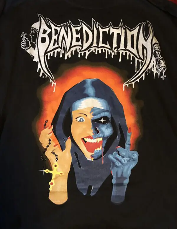 Концертная футболка VTG Benediction черная хлопковая все размеры от S до 5XL 108