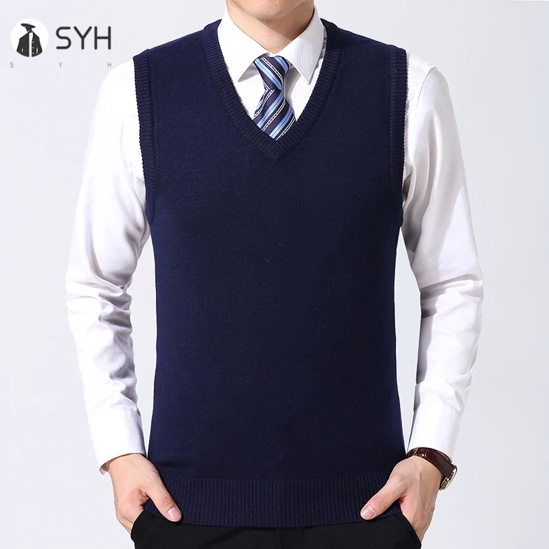 Мужской Повседневный свитер жилет теплый и удобный на осень зиму