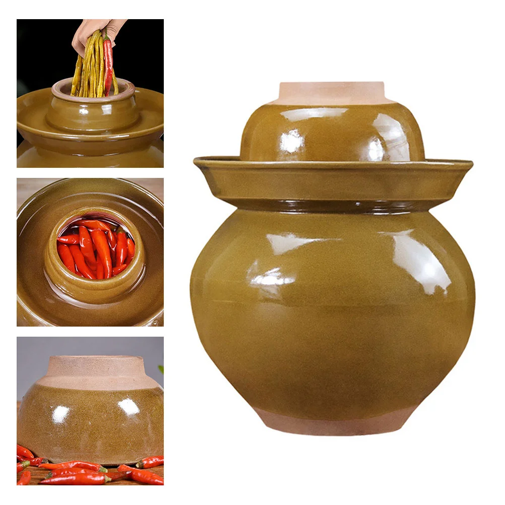 

Thickened Terracotta Fermenter Leak Proof Pickles Storage Jar for Home Kitchen