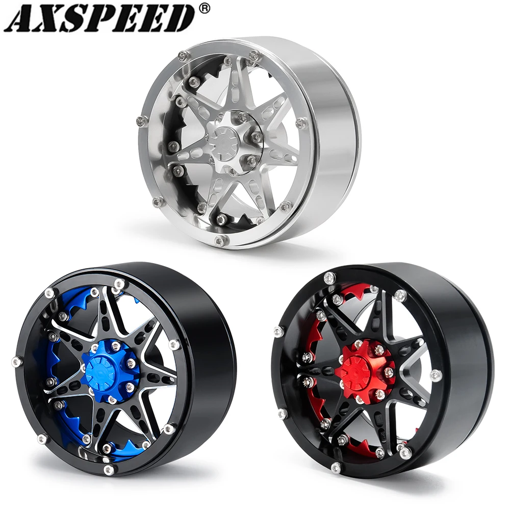 Фото AXSPEED Металл 2,2 Beadlock Колесные диски 6 спиц Hub для 1/10 RC грузовик Axial SCX10 Wraith RBX10 TRX4 TRX6 Hammer Rey 4WD части №2