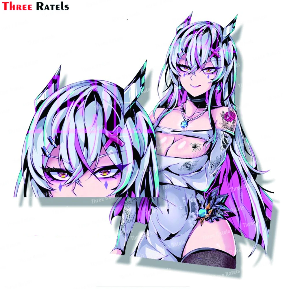 

Three Ratels K205 Qipao Gyaru Fanart Автомобильная наклейка оригинальная Готическая девушка вайфу наклейка JDM мультфильм Peeker девушка эскиз наклейка s