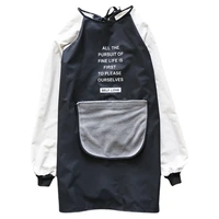 gown hairdresser long sleeved waterproof apron large pocket wipe hand bandage blouse nordic simple printed household