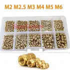 90500 шт. M2 M2.5 M3 M4 M5 M6 латунные термоплавкие встраиваемые гайки в ассортименте резьбовые вставки встраиваемые гайки набор