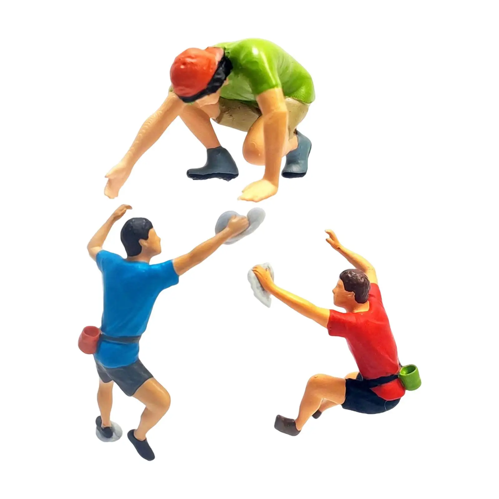 

3Pcs 1/87 Rock Climbing Figures Micro Landscape Layout Dioramas Accessories