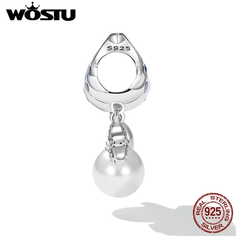 WOSTU 925 стерлингового серебра океана серии Радуга смолы натуральный жемчуг