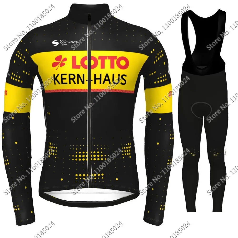 

LOTTO KERN HAUS Team 2022 Cycling Jersey Set Summer Mens Long Sleeve Cycling Clothing Road Bike Shirts Suit MTB Maillot Ropa