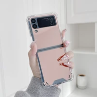 stylish luxury brand makeup mirror protective soft phone case for samsung galaxy z flip 3 shockproof woman men back cover funda