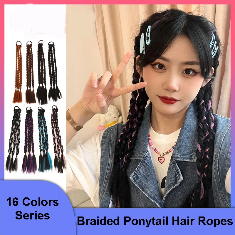 

Женская плетеная эластичная резинка для волос, 42 см