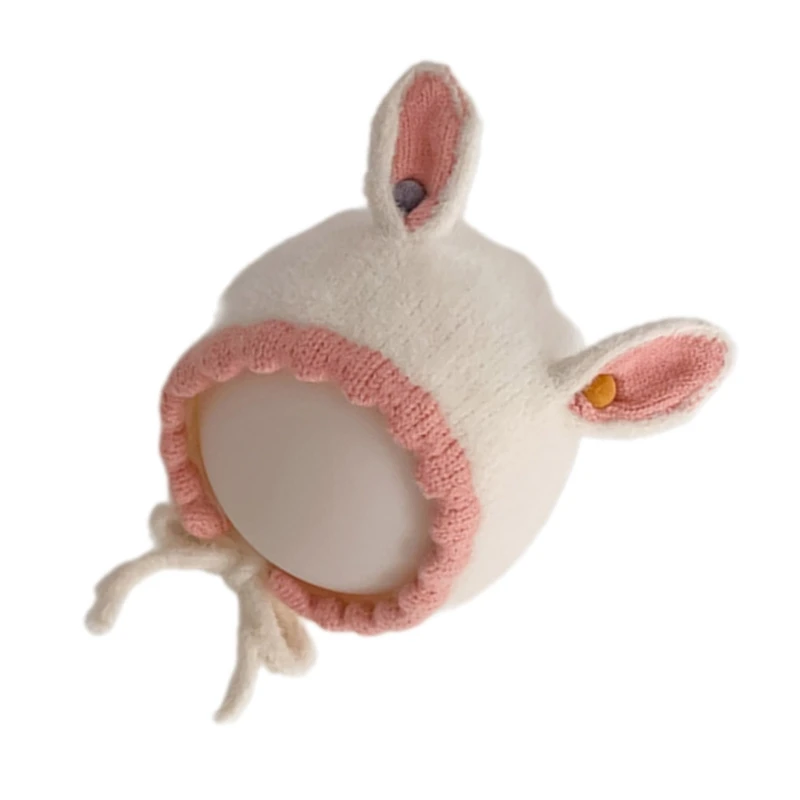 

N80C Мягкая и удобная шапка для малышей. Милая шапка с кроличьими ушками, удобная в холодные дни.