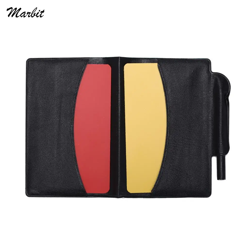 

1 шт. футбольный судьи штраф красные желтые карты судьи футбол кошелек карандаш блокнот футбольные принадлежности