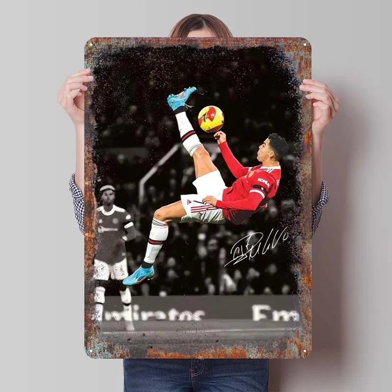 Жестяная вывеска Роналду спортивный постер украшение для игровой комнаты