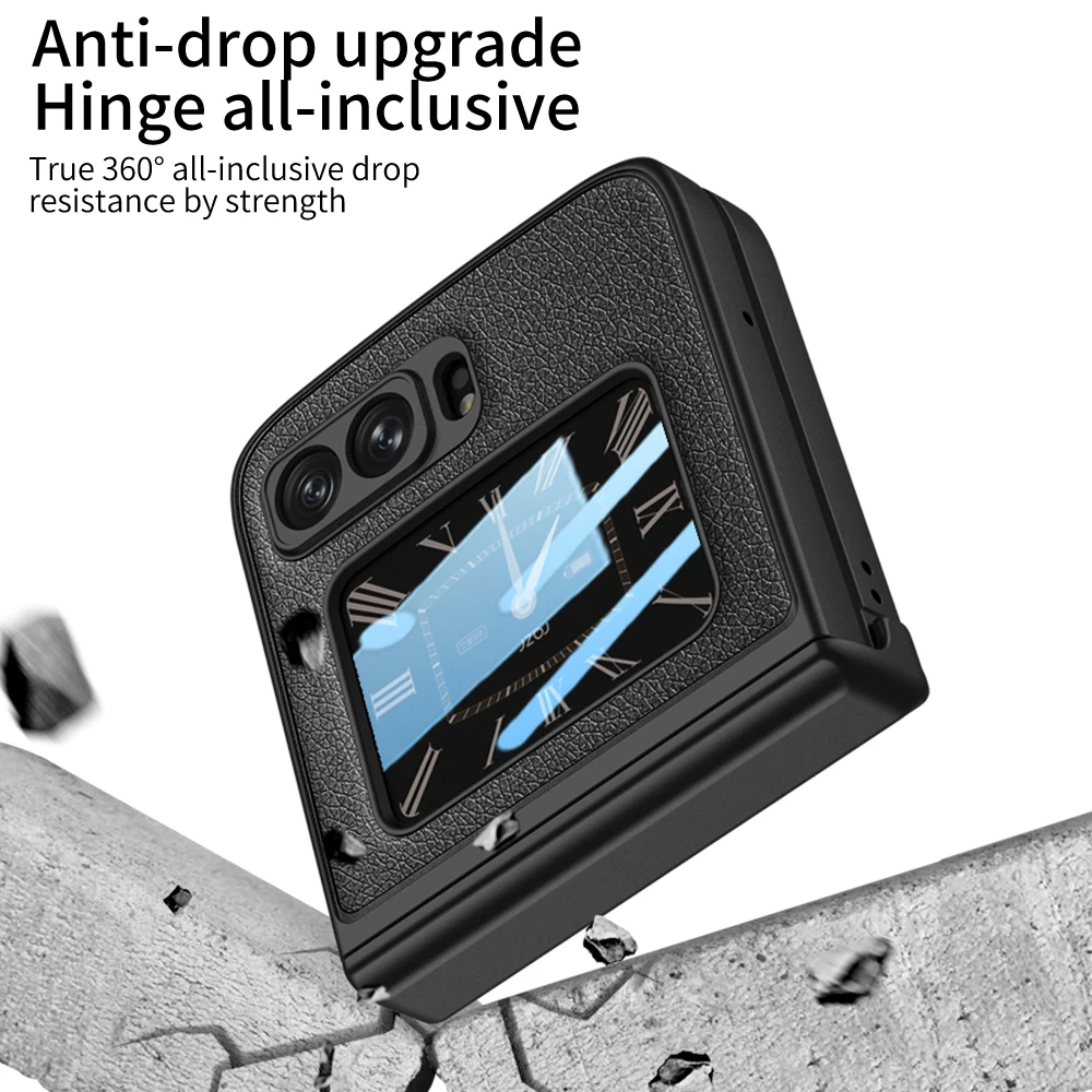 Magnetic Carbon Fiber Leather Case For Motorola Moto Razr 2022 5G Shockproof PC Bumper Phone Cover Moto Razr Flip Cases