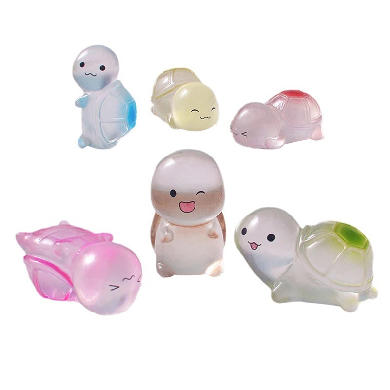 Мультяшные милые светящиеся маленькие черепахи украшения миниатюрные фигурки