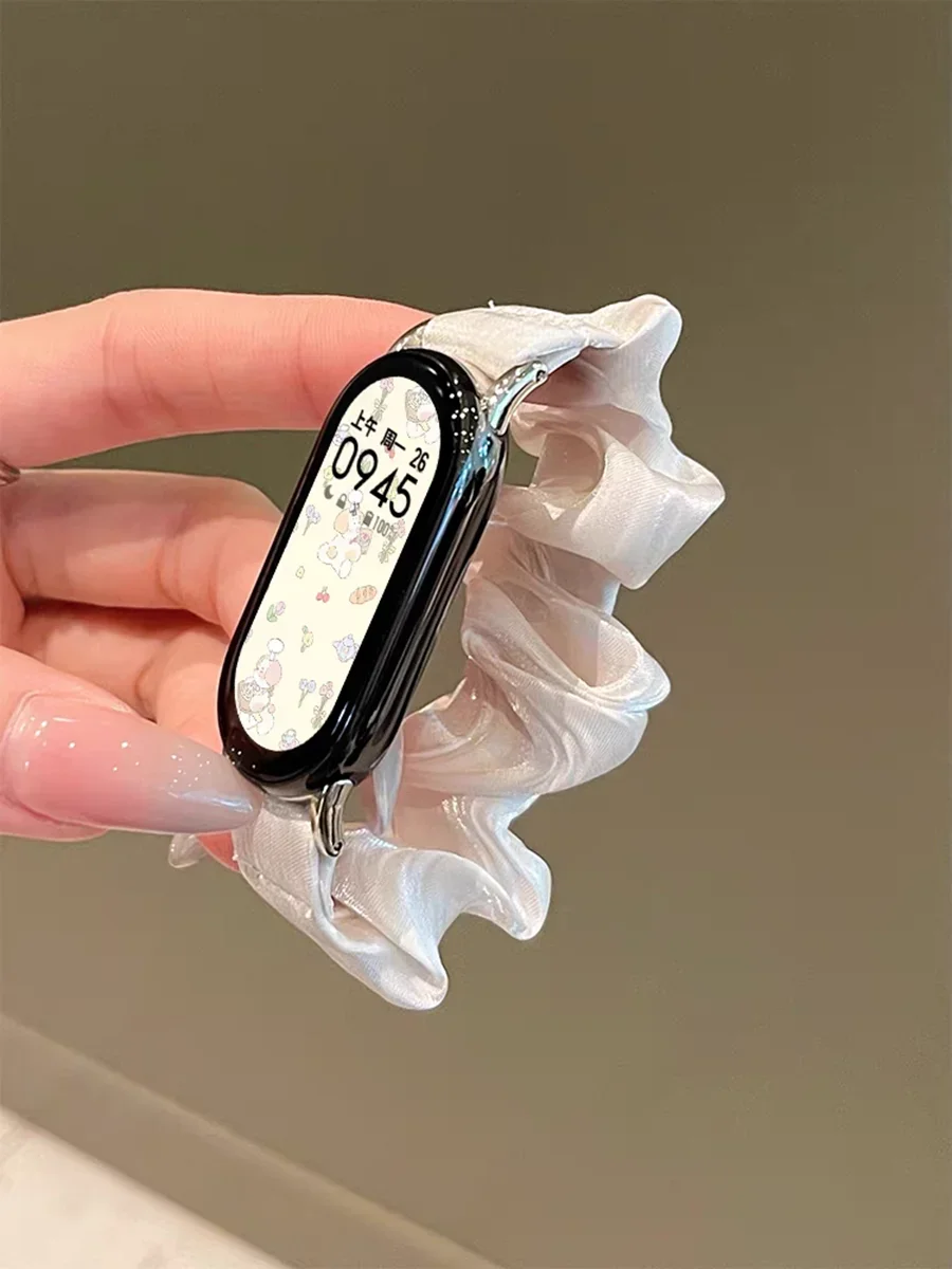 Фото Хорошая шифоновая эластичная сила для Xiaomi Band 10, кожаная петля для часов с Xiaomi Band 9 8, новый дизайн, аксессуары для ремешков №3