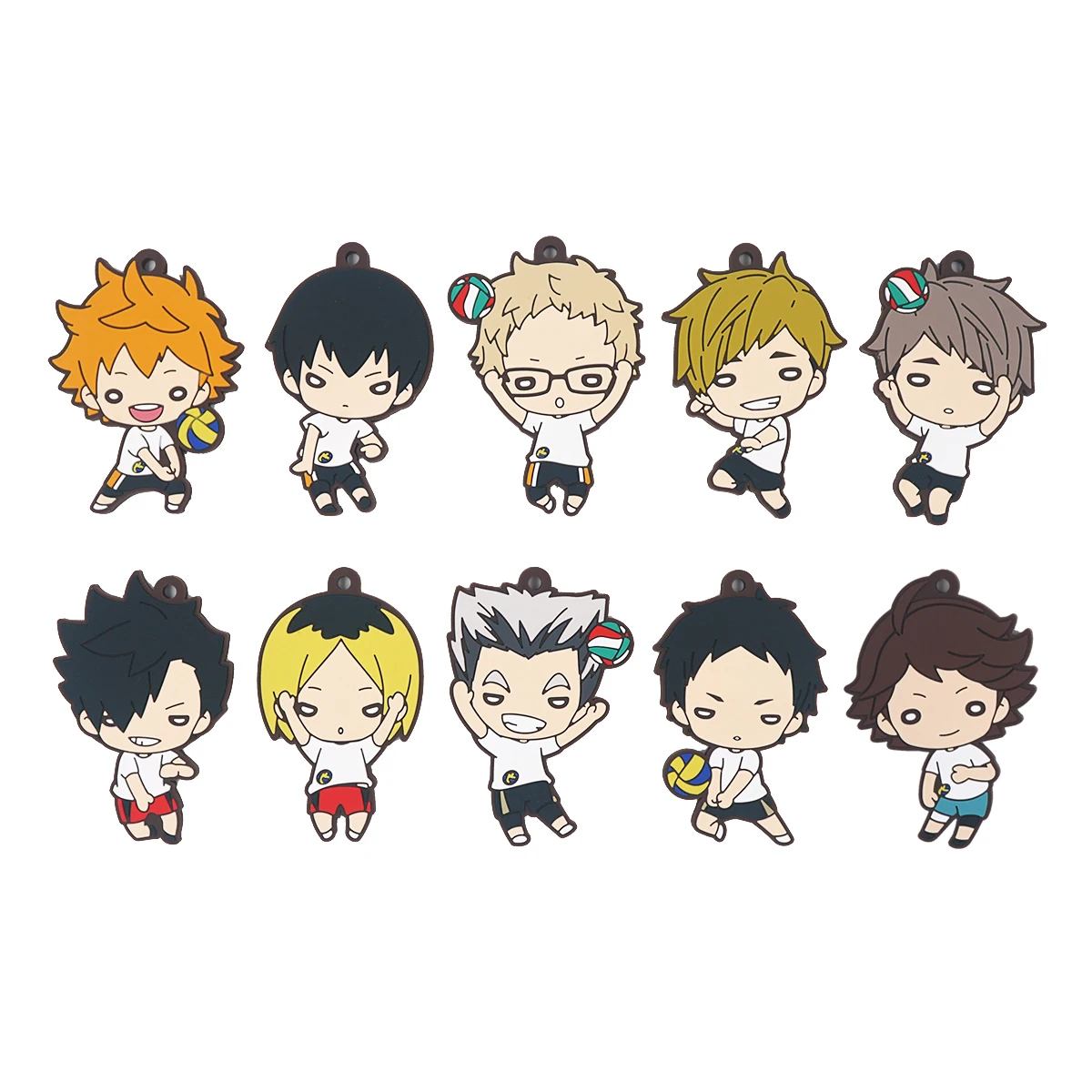 Haikyuu! Аниме Kageyama Kozume Kenma Kuroo Tetsurou Kooshi волейбольный тренировочный костюм резиновый брелок