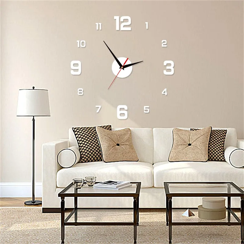 Wall Clock Glow at Night Frameless DIY Stereo Digital Clock for Home Living Room Office Wall Decroation images - 6