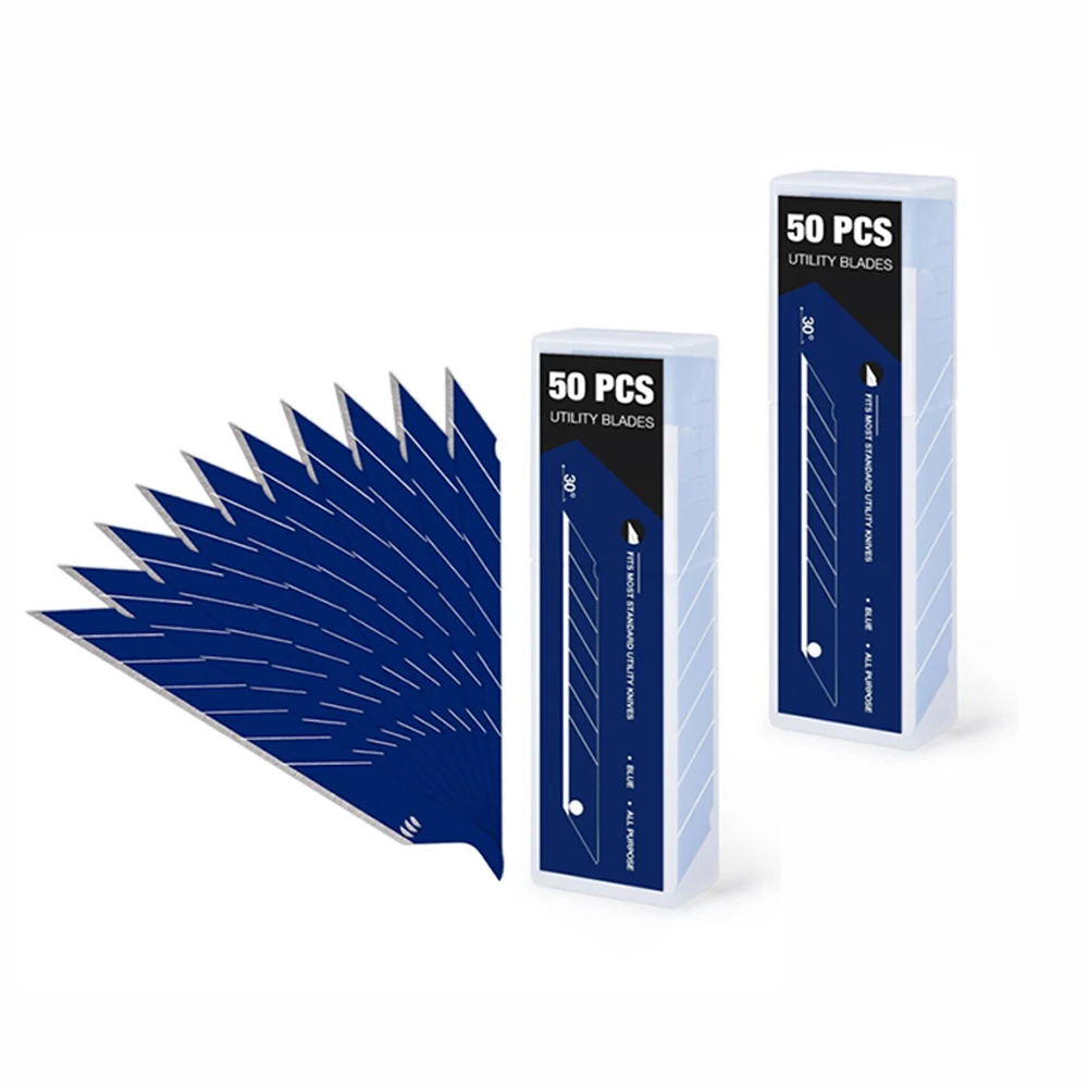 

EHDIS 50/100 шт. 30-градусные сменные лезвия, универсальный нож, резак, запасное лезвие, автомобильная пленка, виниловая пленка, гравировка, режущие инструменты