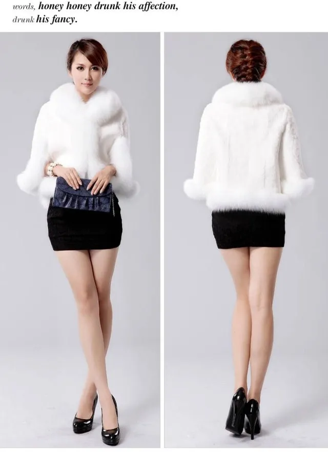 Winter Women's Faux Fur Short Coat Faux Fox Fur Rabbit Fur  Cape Abrigos Mujer Invierno 2022 Coat Women  Fur Jackets for Women